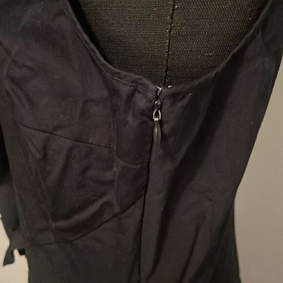 Lauren Ralph Lauren Women's Black Ruffle Pleated Sleeveless Sheath Dress Size 12 - Picture 4 of 9